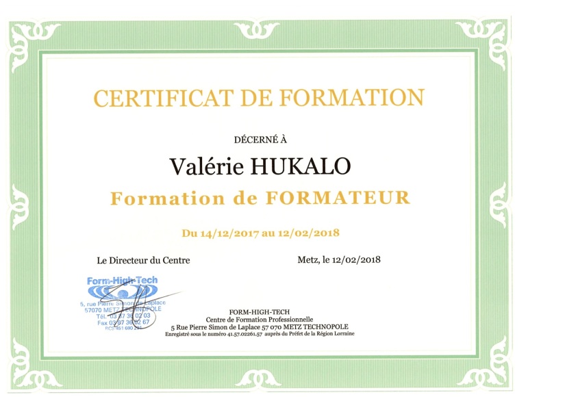Certificat de formation